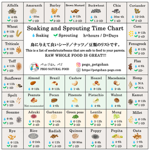 「Soaking and Sprouting Time Chart」の画像